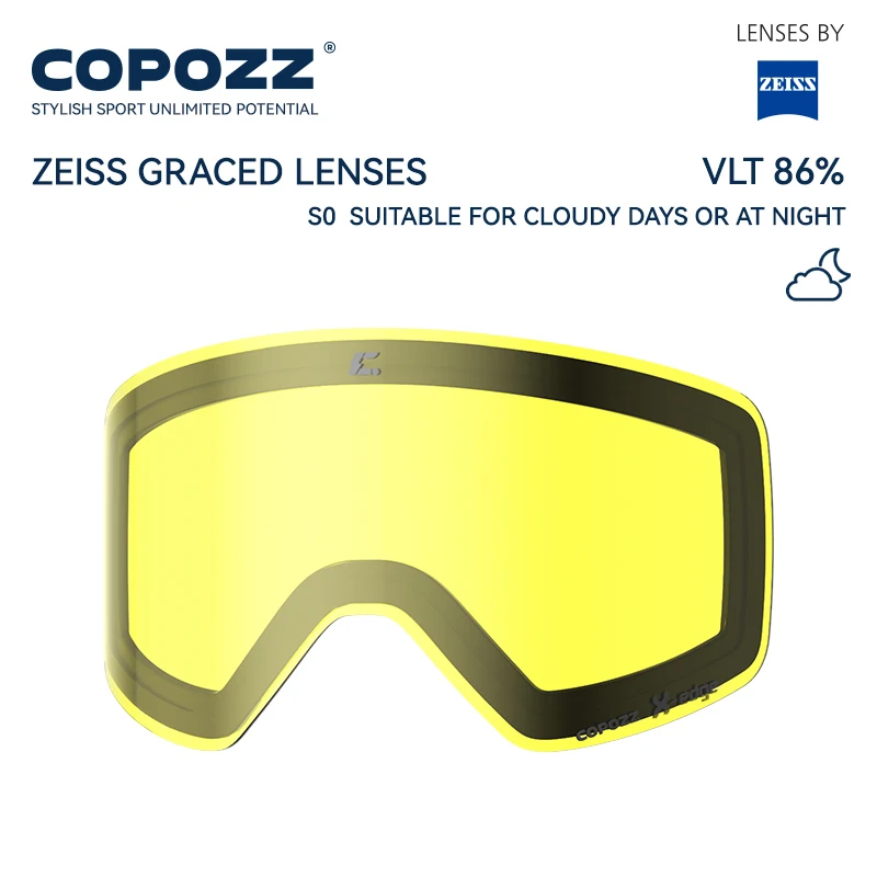COPOZZ X-edge 남성 여성 자이스 렌즈가 장착된 자기식 스키 고글 성인용 안개 방지 스키 안경 UV400 보호 스노우 스노우보드 안경
