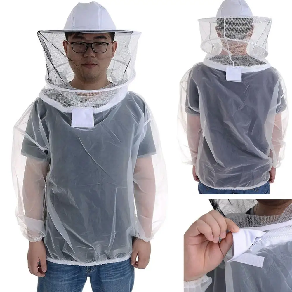Beekeeping Suit Beekeeping Clothing Hat Mesh Smock Beekeepers Beekeeping Anti-Bee Half Body Protective Transparent Breathable Anti Bite Equipment