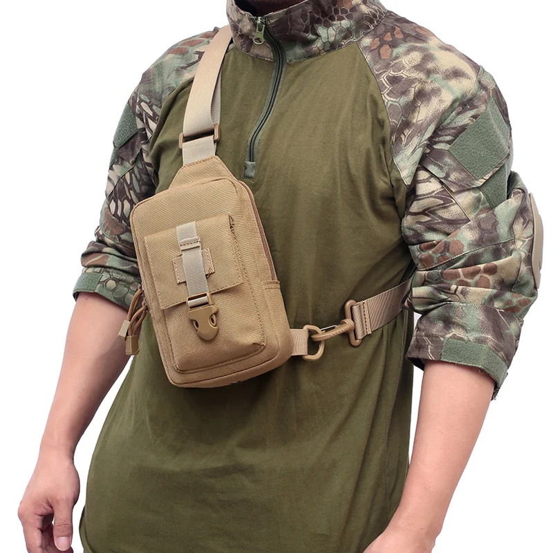 Tactical Chest Bag 1000D Riding Shoulder Bag Outdoor Crossbody Bags Climbing Sport Camping Hiking Travel Chest Bag 3