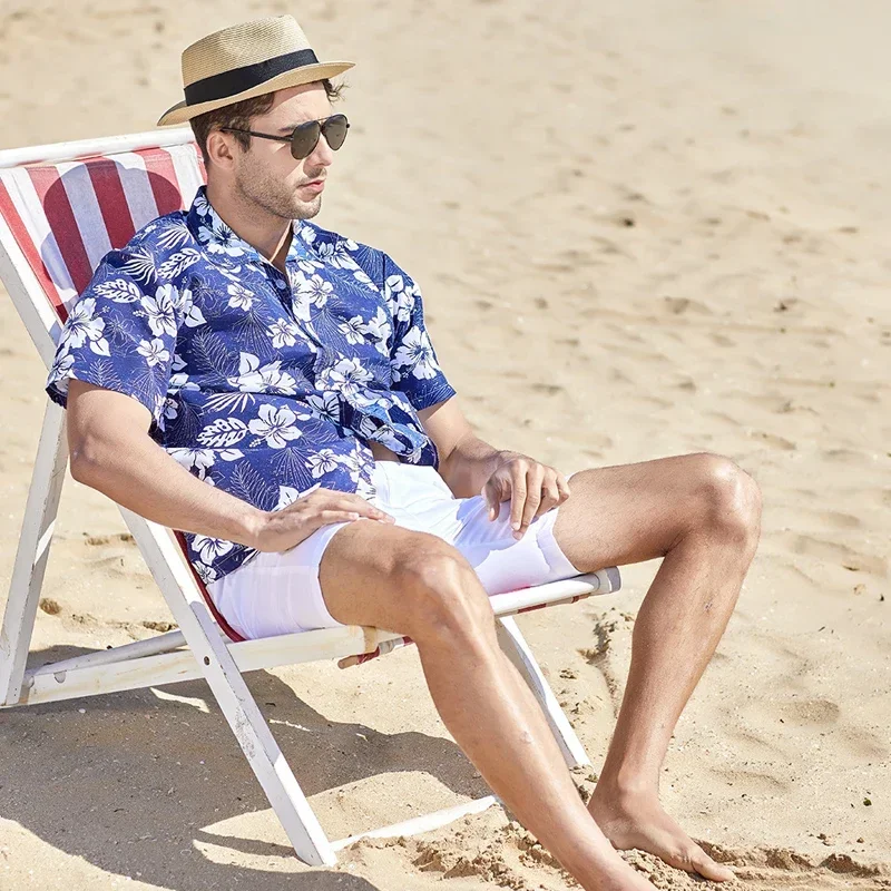Fashion Mens Hawaiian Shirt Male Casual Colorful Printed Beach Aloha Shirts Short Sleeve Plus Size 5XL Camisa Hawaiana Hombre 5