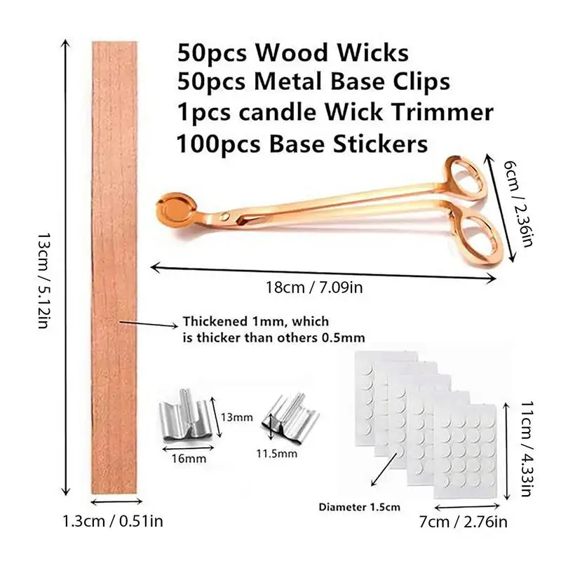 Wood Wicks For Candles 106pcs Wood Wick Candle Making Kit With Smokeless  Candle Making Wicks Holders