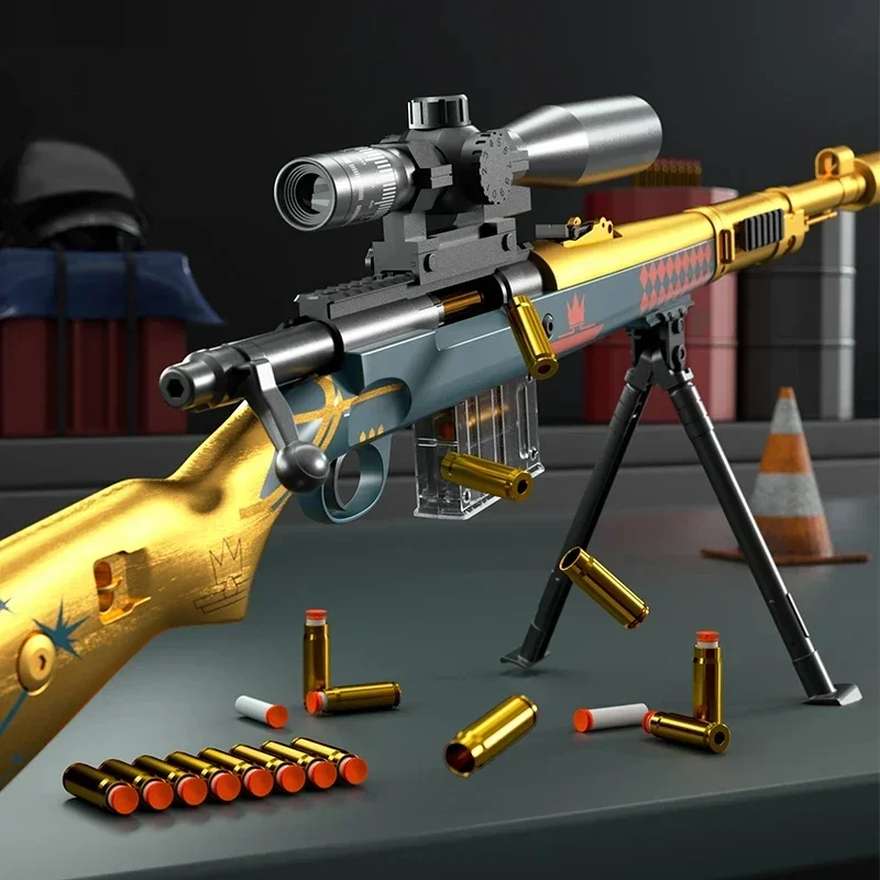 

98k AWM EVA Мягкая пуля пистолет ручной игрушечный пистолет снайперская винтовка игрушки Armas Blaster для мальчиков тренировочная игрушка CS модель подарки на день рождения