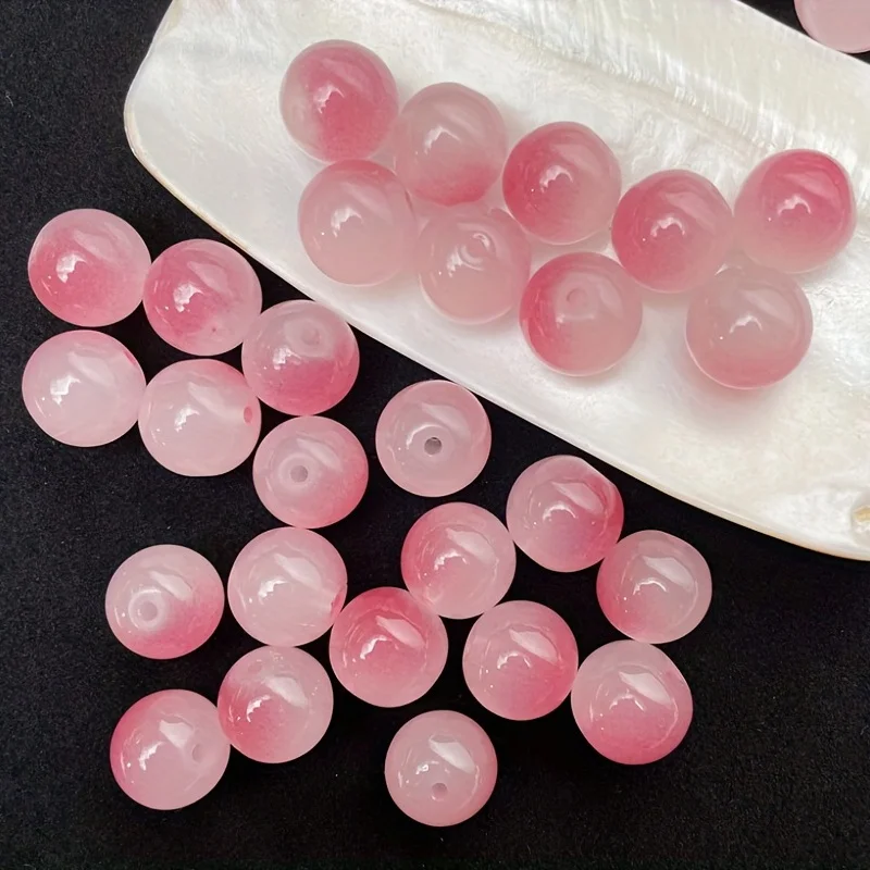8mm Sweet Style Dual Color Glass Loose Beads For Handmade DIY Bracelet Necklace Jewelry Making Supplies Decorative Beads 50pcs