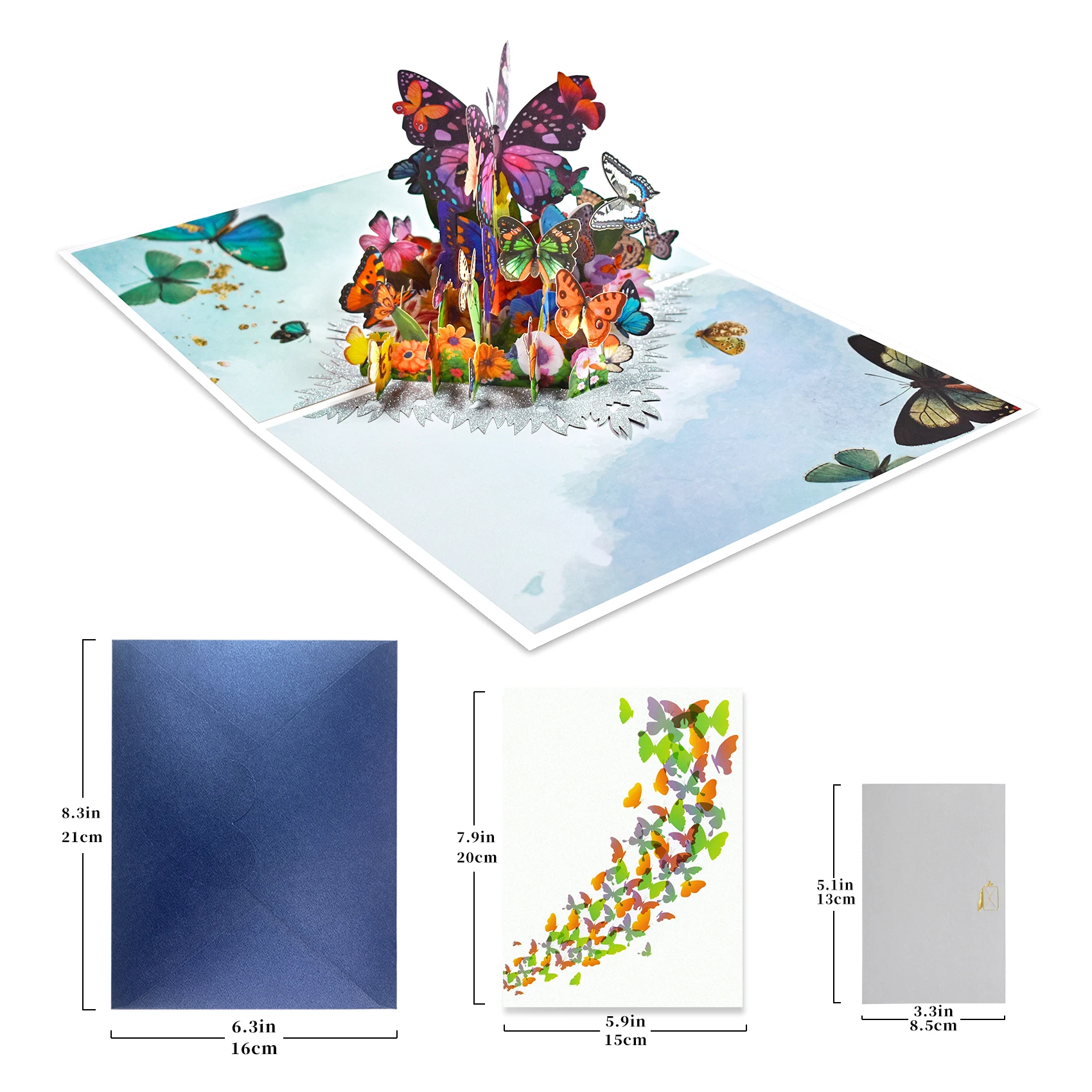 Pop-Up Card Butterflies in Nature-3D Butterfly Card for Birthday, Get Well, Thank You, Anniversary, Mother's Day