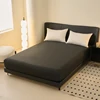 Waterproof Solid Color Fit Sheet Single Queen Size Fitted Sheet 137x193 160x200 Mattress Cover With Elastic Band Bed Cover 1