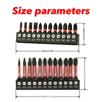 Jeu de 12/24 embouts de tournevis Ph/Sl haute résistance, résistants aux chocs, en acier allié S2 de 25/50 mm avec fort magnétisme, adaptés aux outils électriques 2