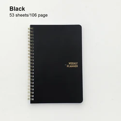 Weekly To-Do Planner Notebook with Goal Setting and Habit Tracking (Black)