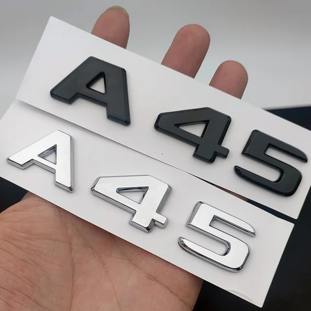  Car des emblèmes Badge Autocollant Stickers Logo 3D, pour  Mercedes Benz A35 A45 CLS 53 CLA 35 CLA45 GLA45 AMG, 1 Paire d'autocollants  d'emblème d'insigne d'aile Turbo 4MATIC