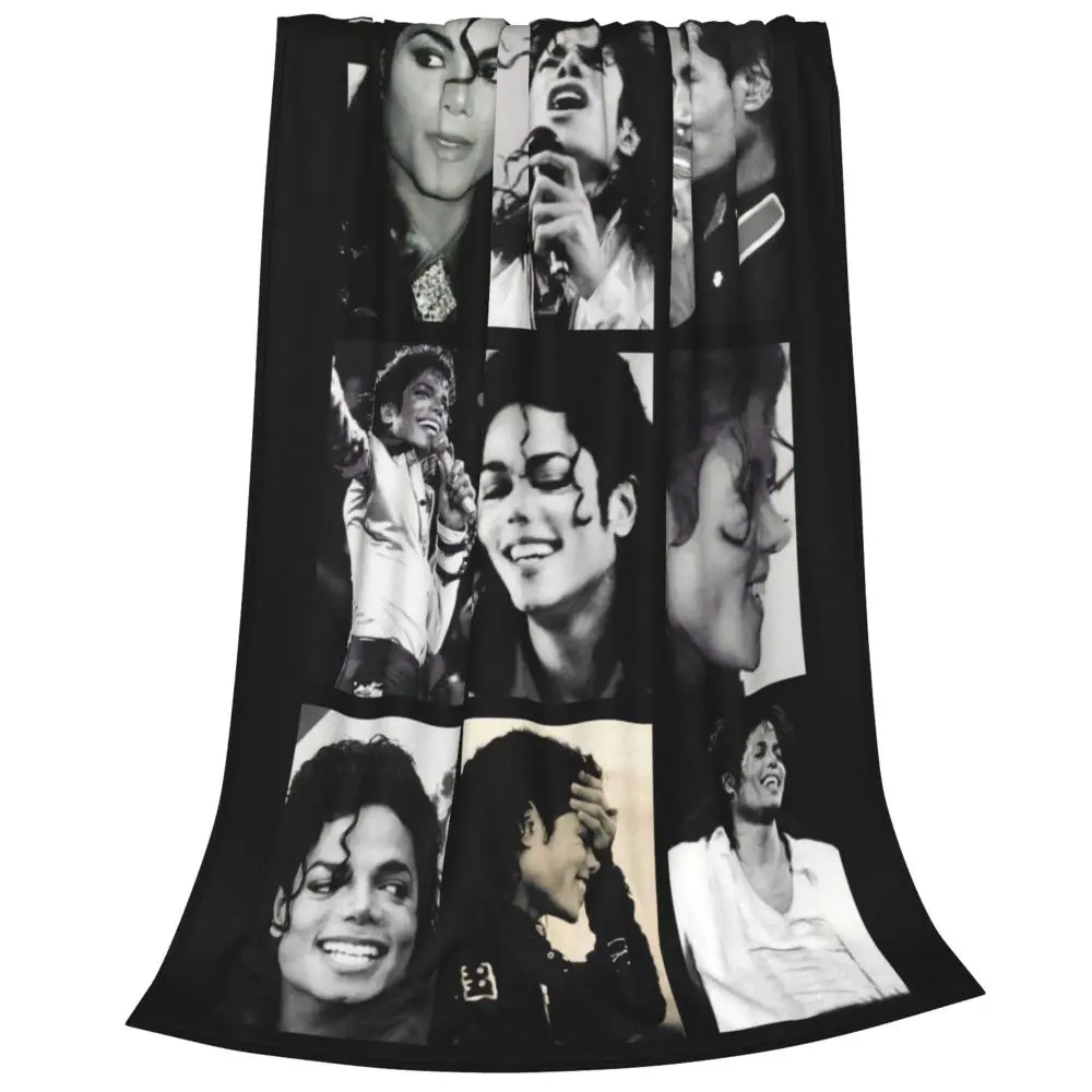 MJ M-Michaels Pop Singer Blanket J-Jacksons Photo Camping Flannel Throw Blanket Warm Soft Couch Chair Sofa Bed Bedspread Gift