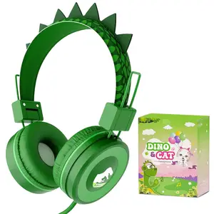 Auriculares inalámbricos con Bluetooth para niños y niñas, audífonos de  dinosaurio de dibujos animados, encantadores