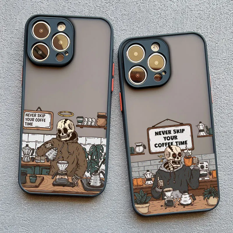 Skull Coffee Trendy Phone Case - Shockproof Design