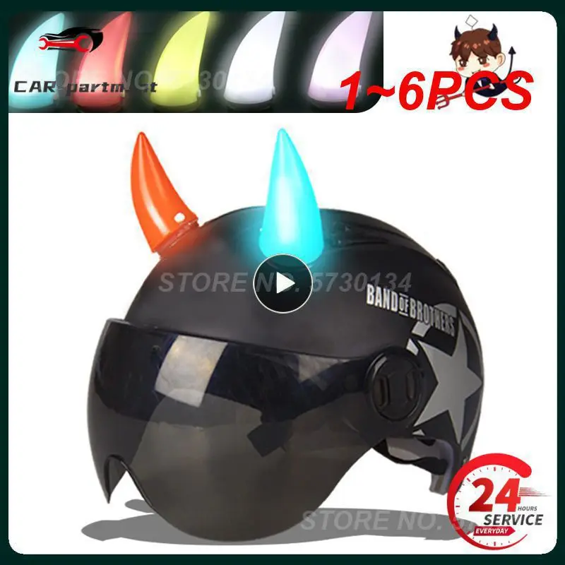 

1~6PCS Multicolor Helmet Devil Horns Motorcycle Electric Bike Styling Decoration Stickers Halloween MTB Helmet