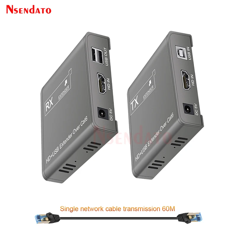 Extender Kvm Hdmi Over Cat6 Ip Ethernet Network Extender Usb Rj45 60M Lan Ip Kvm Extender Hdmi Per Tastiera Ps5 Pc Laptop Hdtv