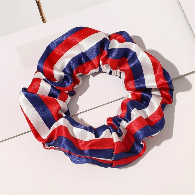 12x Patriotic Elastic Hair Bands Hair Scrunchies American Flag Bobbles for Girls Ladies Ponytail Accessories