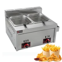 GH723H LPG GAS Double Commercial Gas Commercial Deep Fryer 6L+6L Potato Chip Chicken Wing Fryer French Fries Frying Machine 1