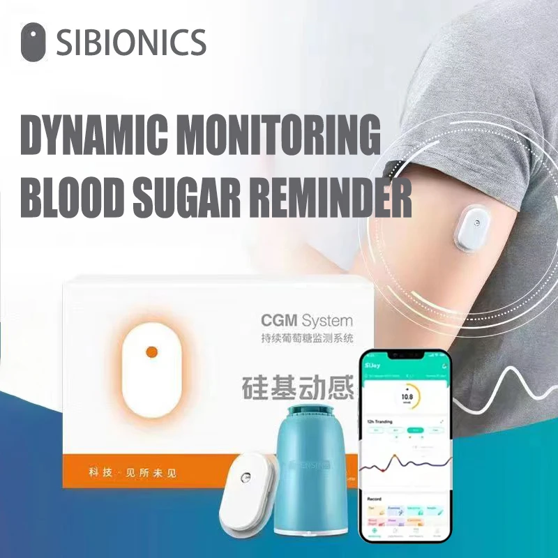 Misuratore Di Glucosio Nel Sangue Sibionico 24H Tester Di Monitoraggio In Tempo Reale Sensore Di Suger Per Il Diabete Monitor Per La Salute Per Scanne