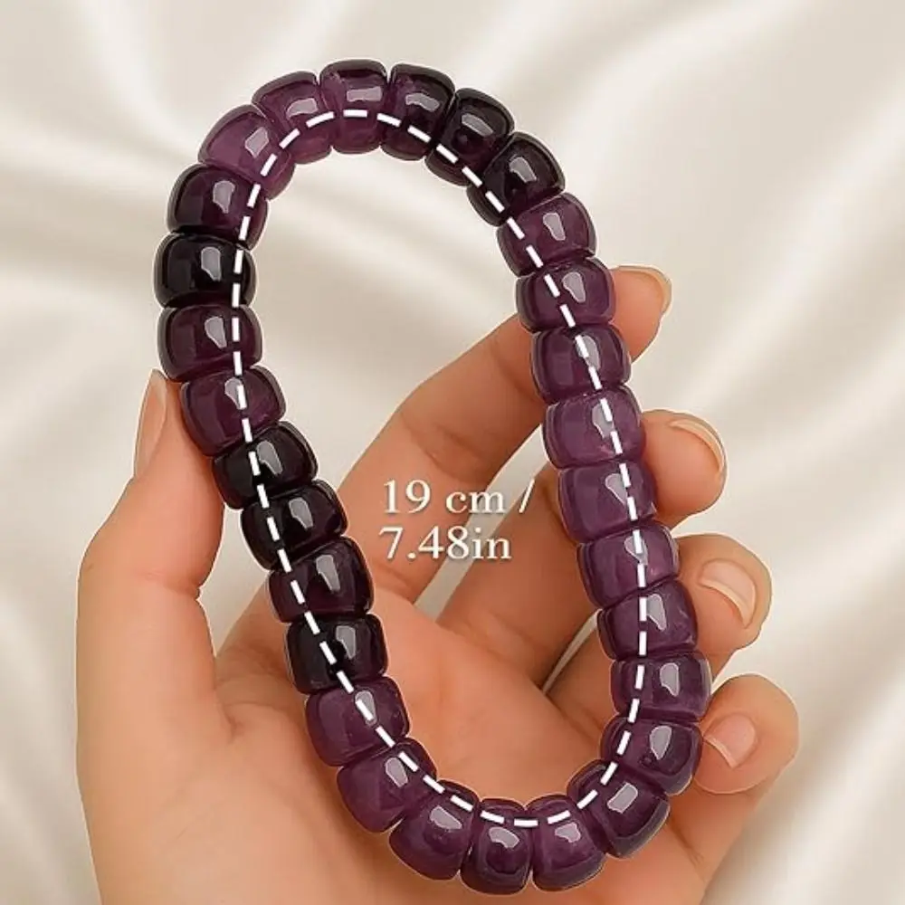 Lucky Bodhi Beaded Bracelets Purple Grape Color Protection Healing Bodhi Bracelet Stretchable Pork Intestine Bracelet
