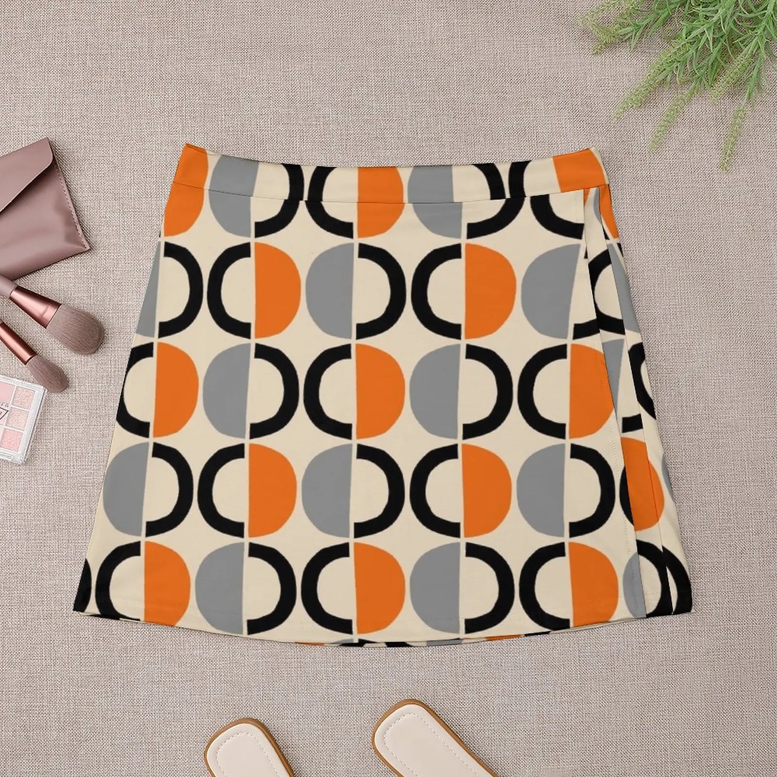 Mid Century Modern Half Circle Pattern 320 Mini Skirt new in dresses womens clothing