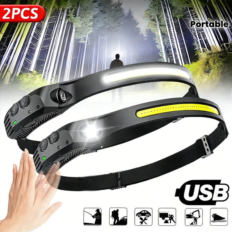 Rechargeable LED Sensor Headlamp with Built-in Battery