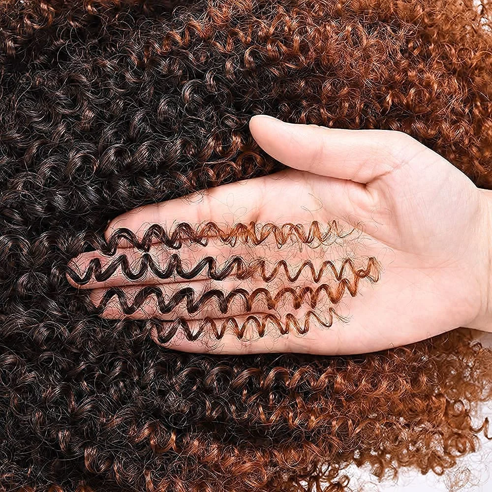 10Inch Short Curly Afro Wigs with Bangs Bomb Afro Kinky Curly Wig Synthetic Fiber Full Wig Natural Looking for Women Christmas