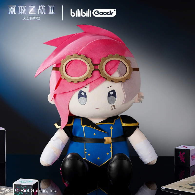 Plush Toy Plush Doll Action Figures Toys 40cm Game LOL Arcane Season 2 Dolls Jinx Vi Caitlyn Sit Posture Doll Pillow