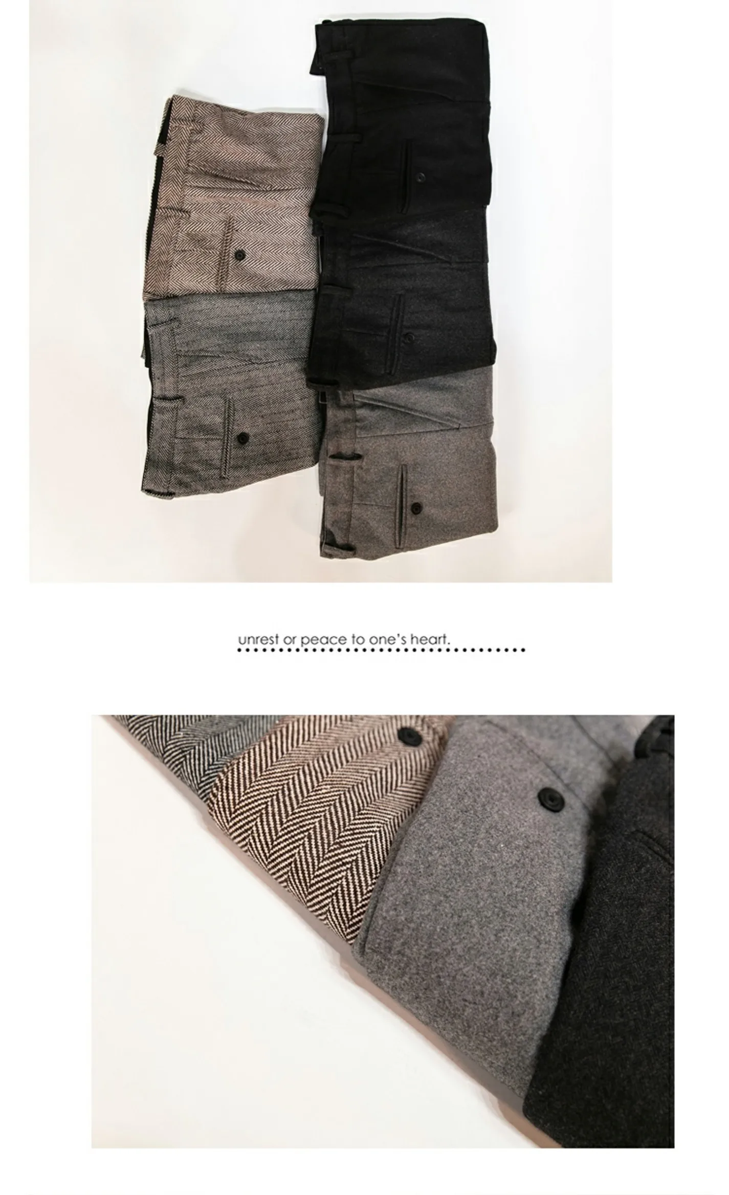 Herbst und Winter britische Retro-Hose aus Woll-Tweed mit Fischgrätenmuster für Herren in großen Größen – Detail 6