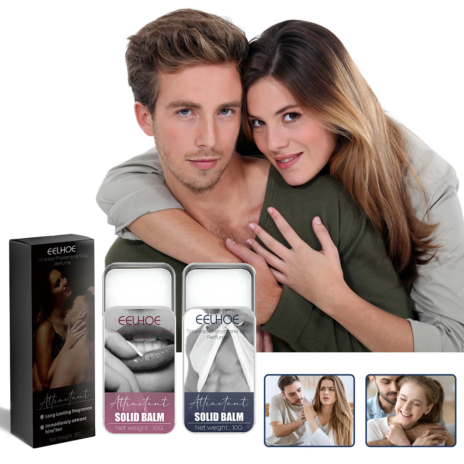 

10G Men and Women Eelhoe Solid Balm Apply Body Skin Lasting Fragrance Air Fresh Alight Fragrance Portable Balm Fruit Fragrance