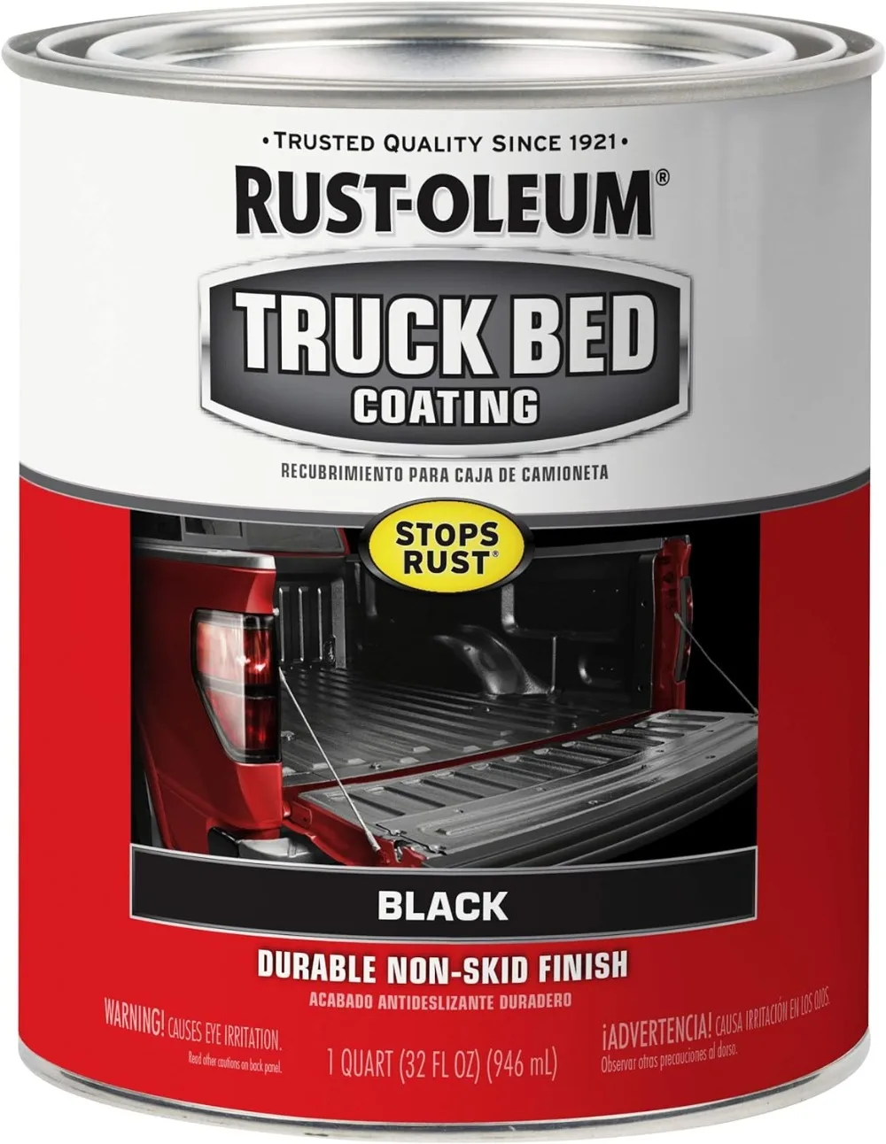 

Automotive Truck Bed Coating, Quart, Black, 32 Fl Oz Rust Resistant