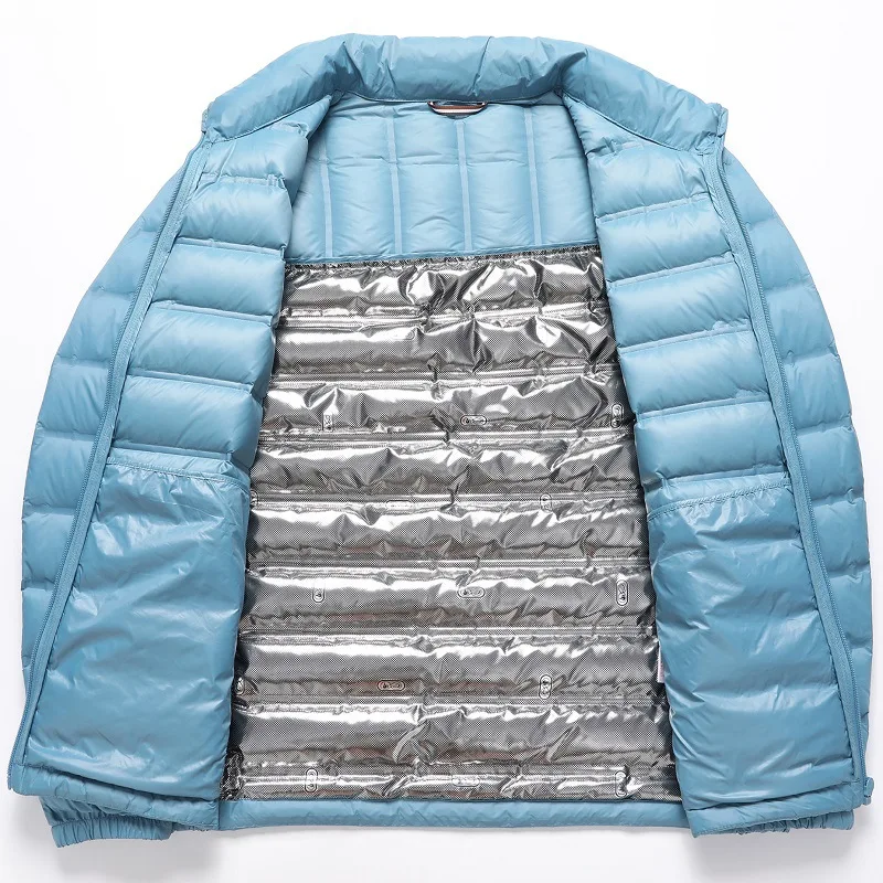 men's short down jacket Men's high-end stand collar lightweight down jacket Men's stand collar light warm duck down jacket