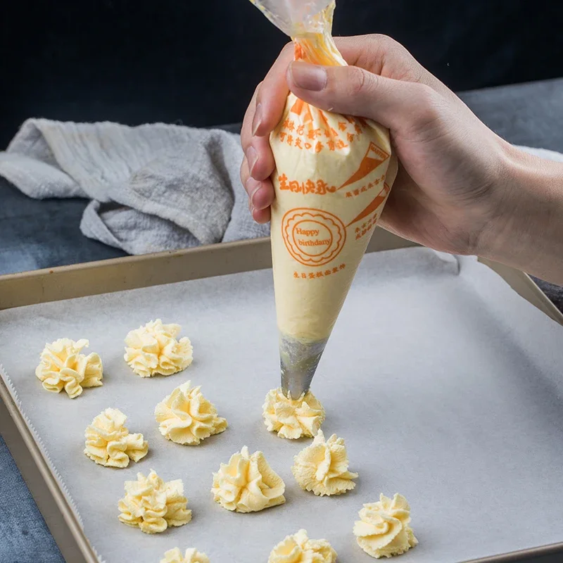 100PCS Thick Piping Bag Disposable Pastry Bags DIY Cake Cream Decoration Icing Bag Baking Tool Pastry Sleeves for Frosting Cake