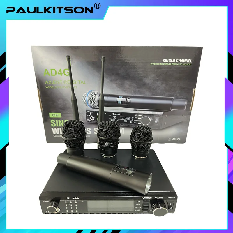Wireless Microphone Paulkitson Professional Single Channel AD4G Microphone With Monitoring Microphone Ksm11uhf Wireless System Karaoke