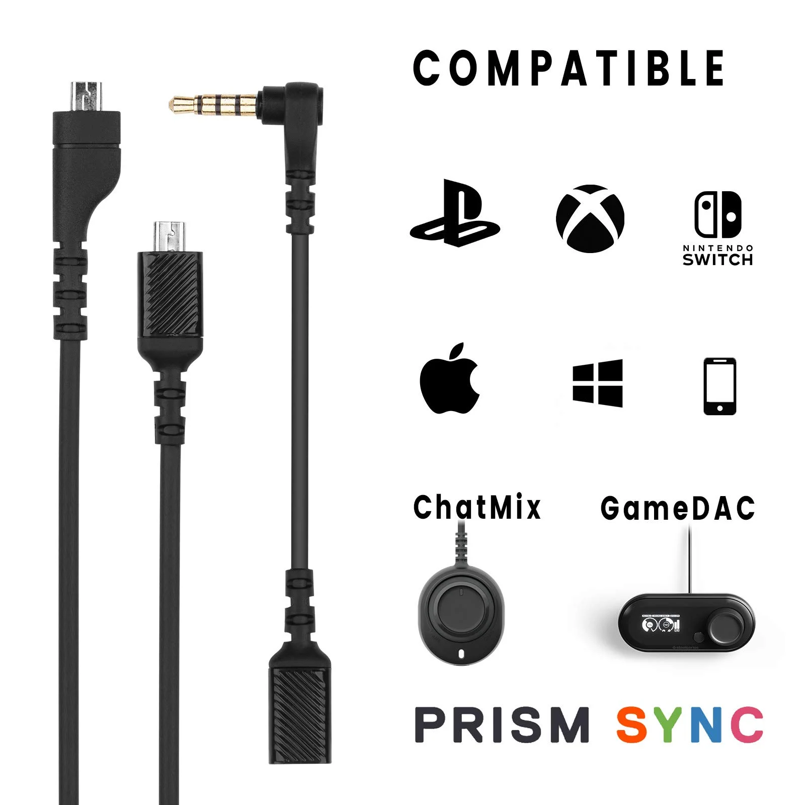 Replacement Cable GameDac Detachable Cord Supporting RGB for