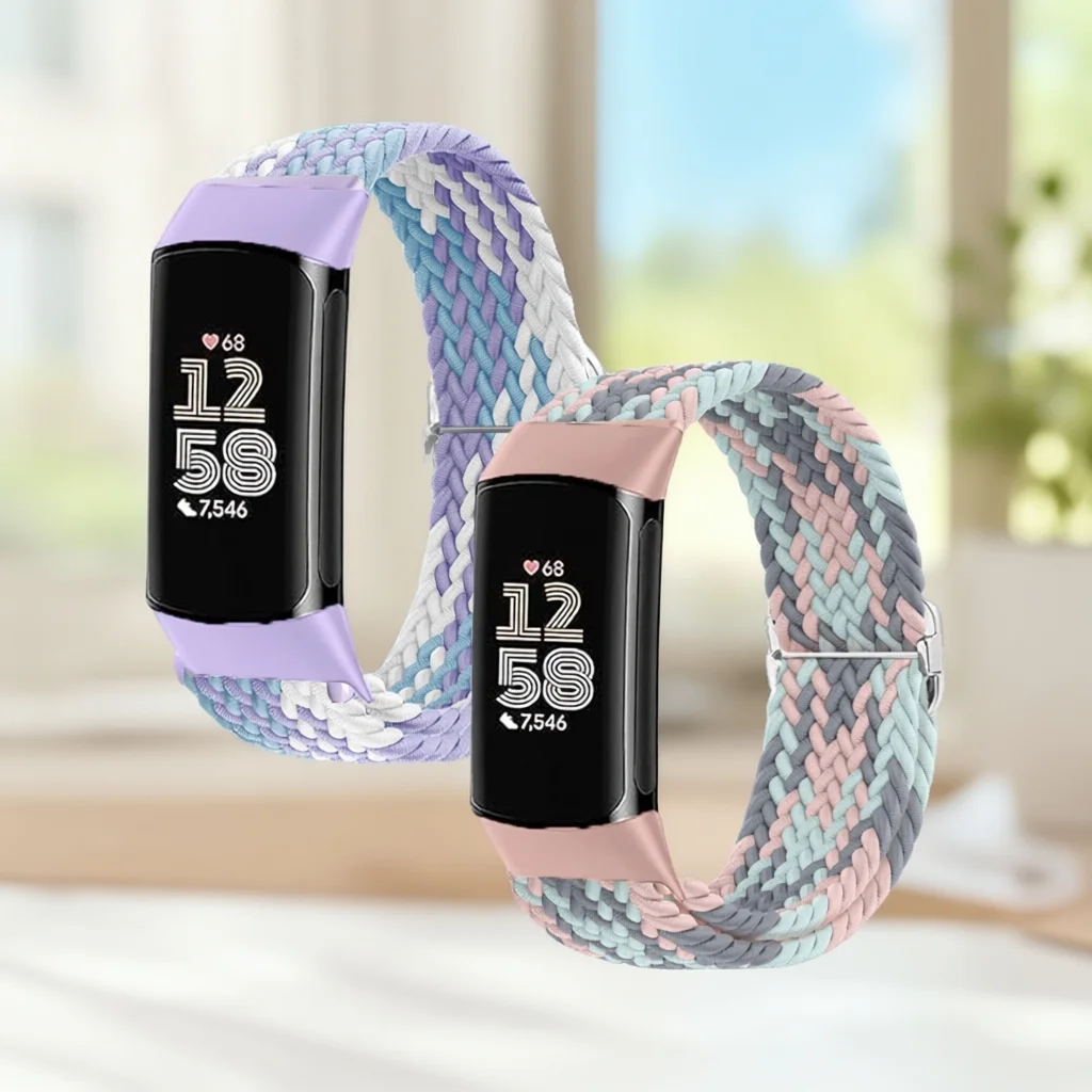 Braided Solo Loop Bands - Stretchy Woven Nylon Replacement Bands (2-Pack)
