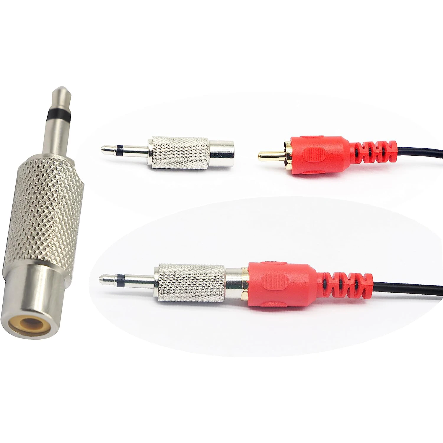 RCA-3.5MM  TS , 3.5mm 1/8 ġ  ÷ -RCA    Ŀ, 2 , 2 
