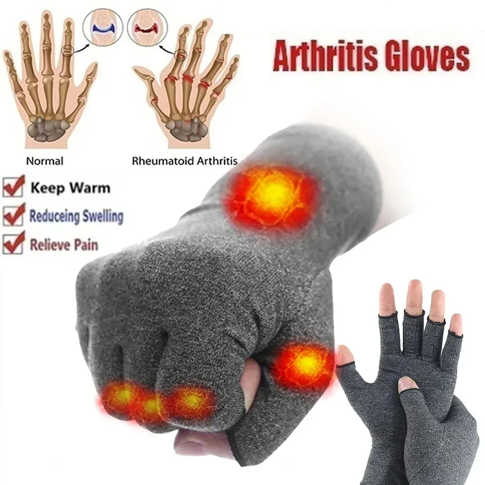 1 Pair Compression Arthritis Gloves Wrist Support Joint Pain Relief Women Men Therapy Wristband