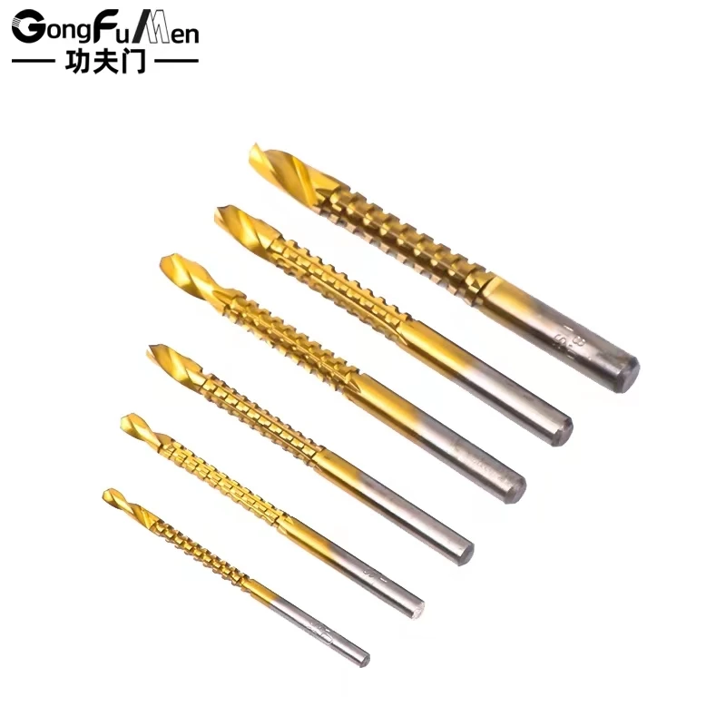 

High-speed steel woodworking twist drill bit set turning head electric drill iron plank pull groove sawtooth metal reamer cuttin