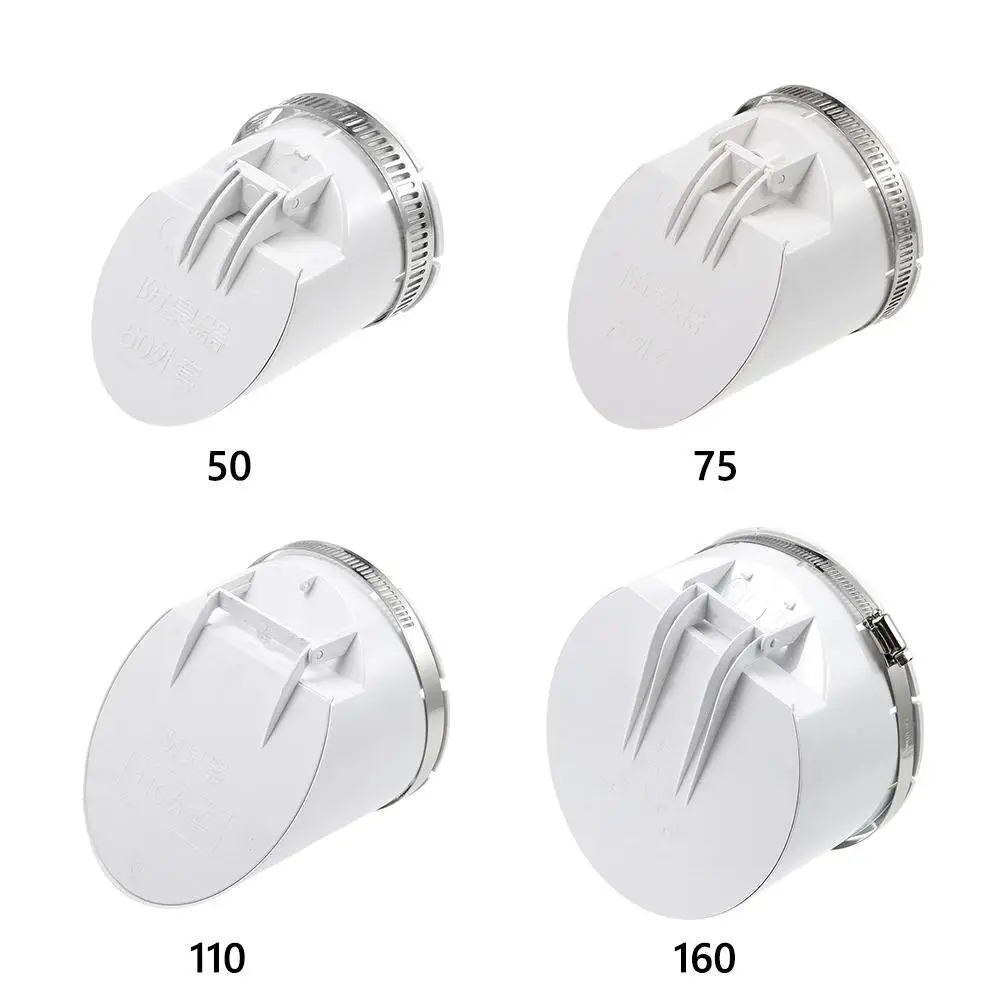 ป้องกันกลิ่นท่อระบายน้ําท่อระบายน้ําชั้นมัลติฟังก์ชั่น 50-160 มม.แมลงหลังคาสีขาวกรองปลั๊ก 1