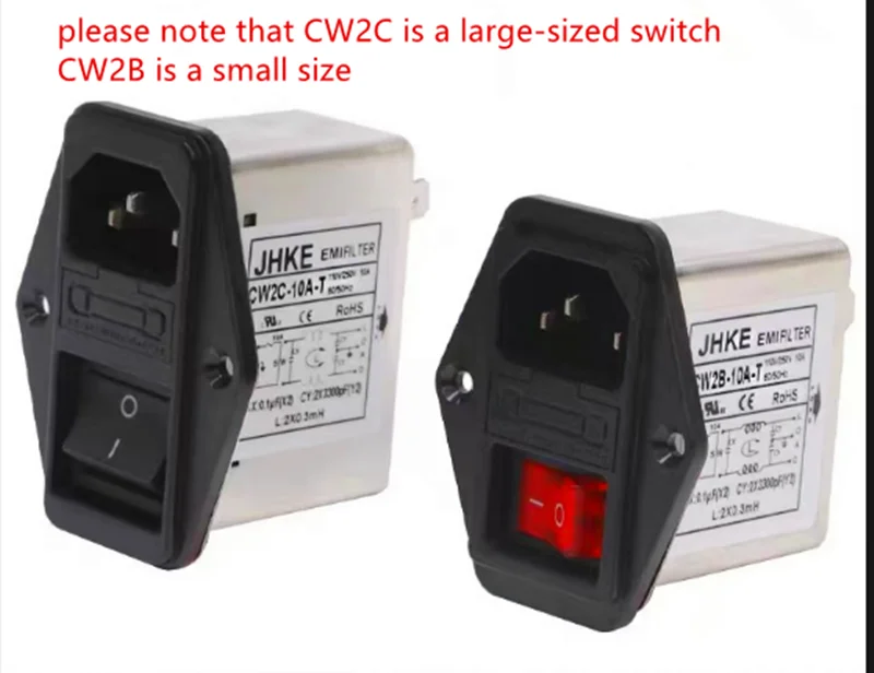 Hifi power filter CW2B-10A-T/CW2B-10A-T anti-interference 220V EMI filter socket electronic component power supply module 1pcs