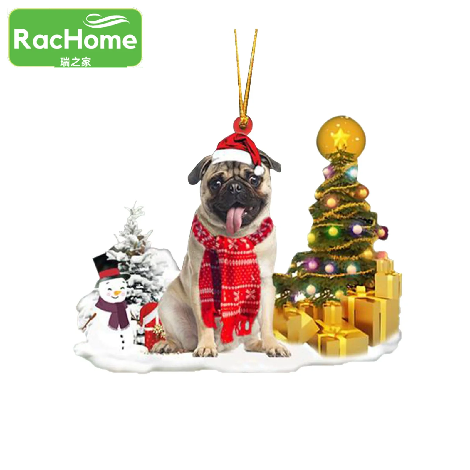 

Подвеска в виде рождественской елки, акриловая, плоская, не 3d