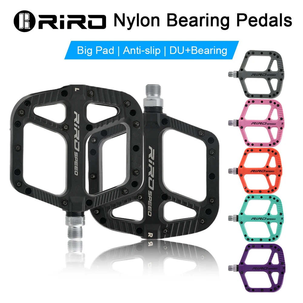 RIRO NL75 Ultralight Nylon Platform Pedal DU+ Sealed Bearing MTB Road Non-Slip
