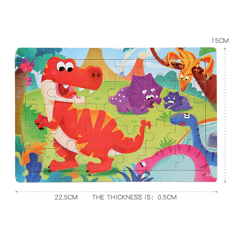 30 Piece Montessori 3d Puzzle Cartoon Animal Vehicle Jigsaw Wood Puzzle Game Early Learning Educational Toys Gifts For Children 6