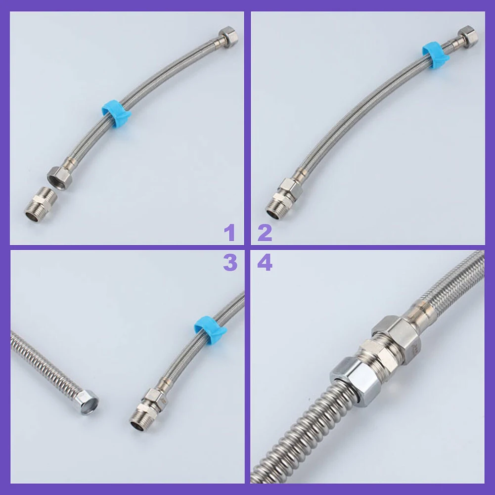 

High Quality Outdoor Showers Bathrooms Hose Extension Shower Extender 2pcs Accessories Durable Extension Parts
