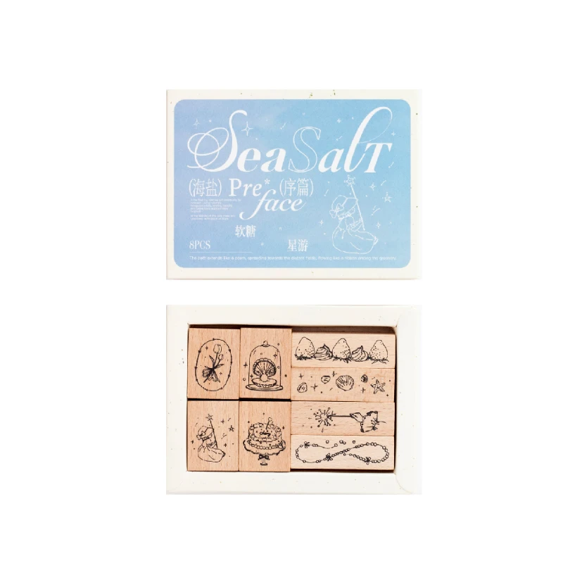 1packs/LOT 하이얀 시리즈 스탬프 DIY 스탬프 편지지 스크랩북 표준 나무 스탬프 소개
