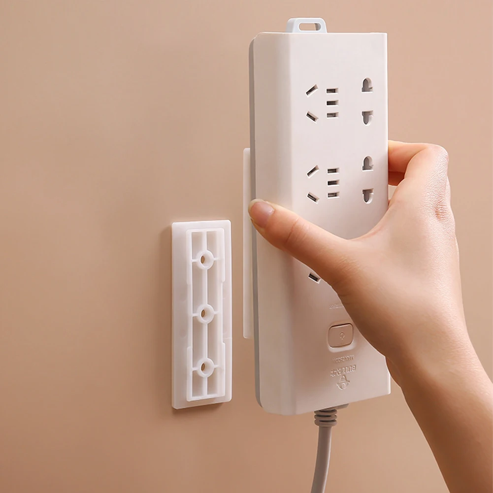 Socket Holder Socket Fixer Wall Mounted Storage Holder Fixed Power Panel Remote Control Multiple Colors 2pcs socket holder