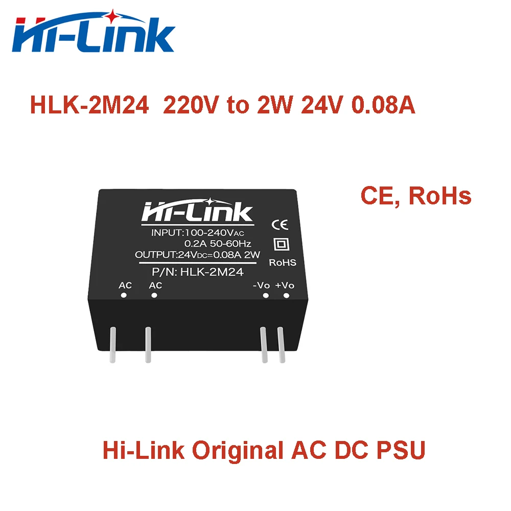 Hi-Link Original 3000Vac Isolated 24V 2W 100~240Vac AC-DC Power Supply Module HLK-2M24