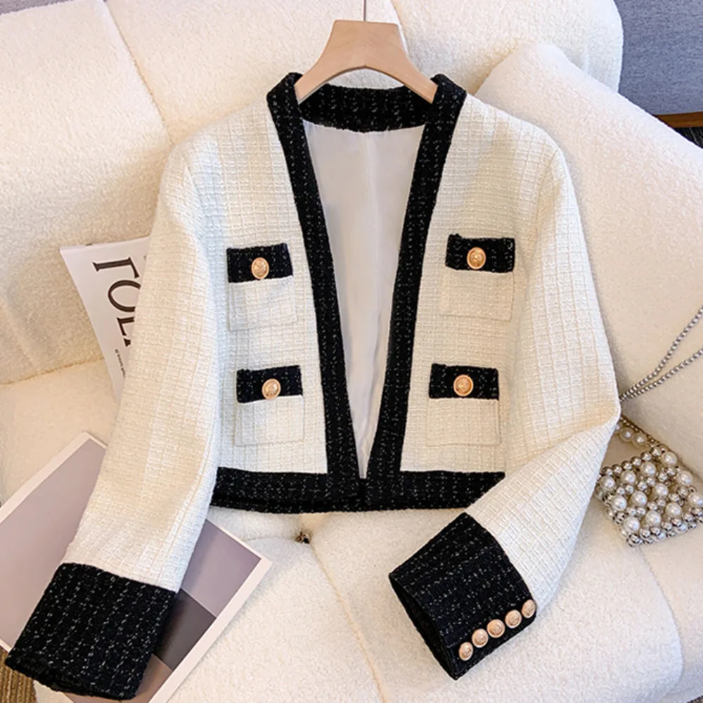 

2024 High End Small Fragrant Style Tweed Jacket Women's Spring And Autumn New Celebrity Temperament Short Outerwear Top