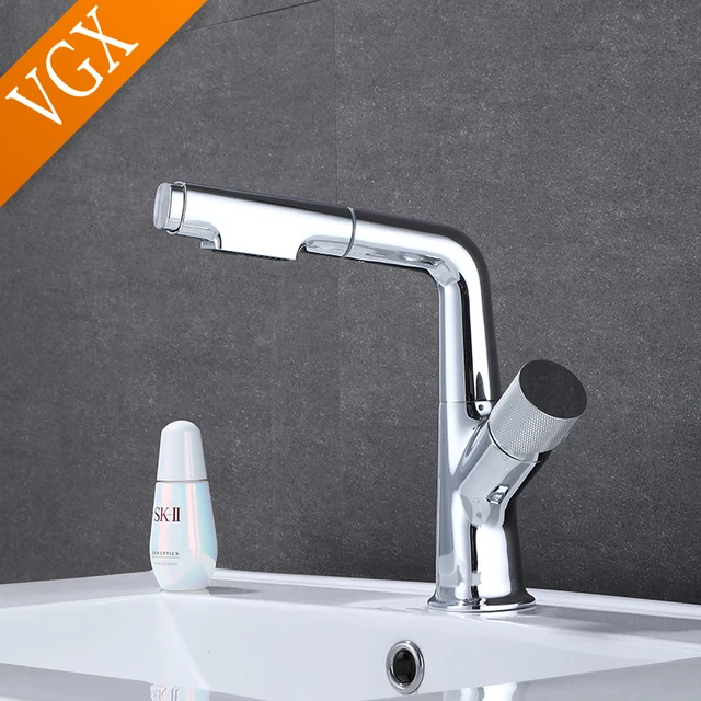 VGX มัลติฟังก์ชั่ก๊อกห้องน้ำดึง Pengaduk Baskom ก๊อกน้ำอ่างล้างจาน Gourmet อ่างล้างหน้าก๊อกน้ำแตะ360 ° Tapware Crane ทองเหลือง 6