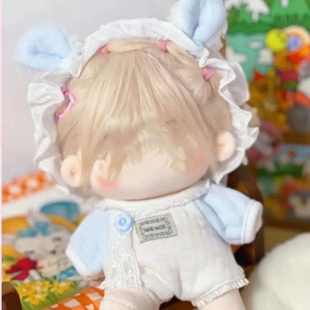 20Cm Vestiti Per Bambole Tute Cap Suit Bunny Ear Fascia Modello Mucca Peluche Outfit Playing House Change Dress Game Toy Accessory