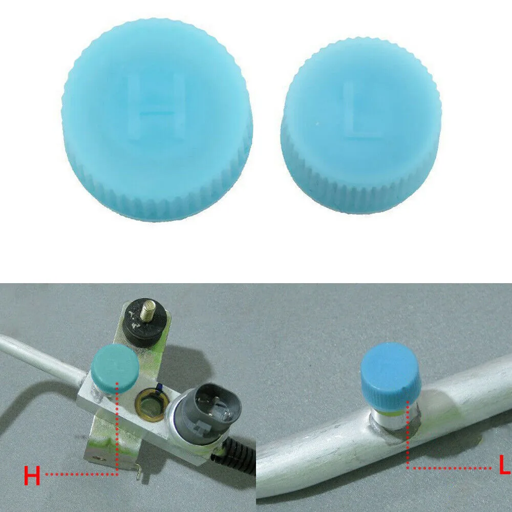 

2Pcs High / Low Pressure AC A/C System Valve Cap Air Conditioning Service Tool Automobiles Electrical Accessories