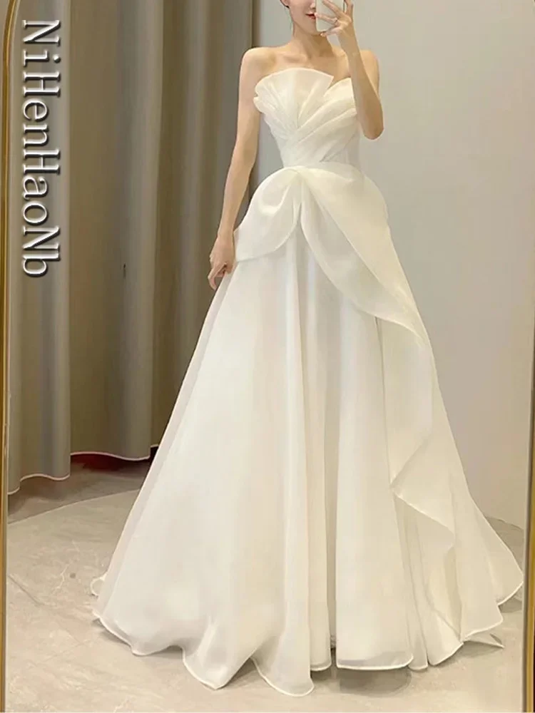 Robe De Mariee New Wedding Dresses Strapless Fashion Cheap Bride Dress Vestidos De Novia 3
